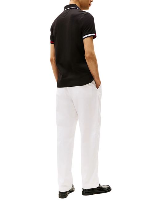 Polo uomo nera in cotone Tommy Hilfiger | MW0MW38458BDS